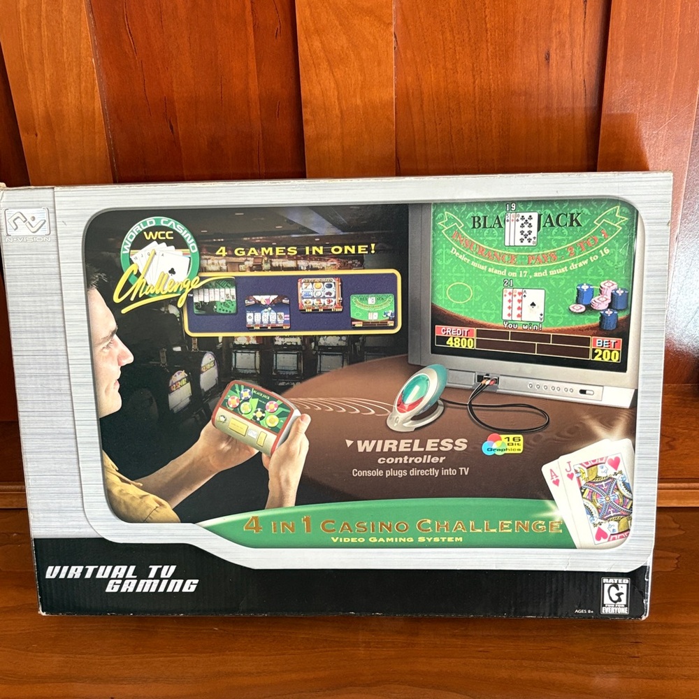 4-in-1 Casino Challenge Wireless Video Gaming System - Black & Green